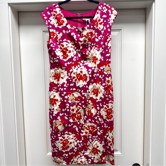 L.K. Bennett Women’s Pink Floral Short Sleeve Fitted Mini Shift Dress - Picture 3 of 10